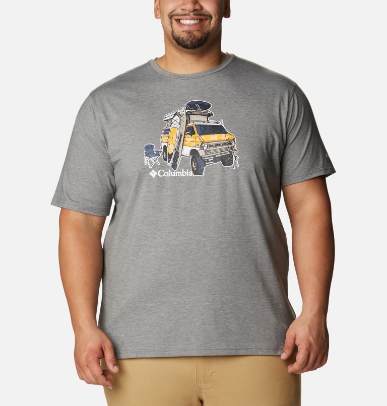 Men\'s Columbia Sun Trek Short Sleeve Graphic T Shirts Grey | Plus Size CA-I43LC